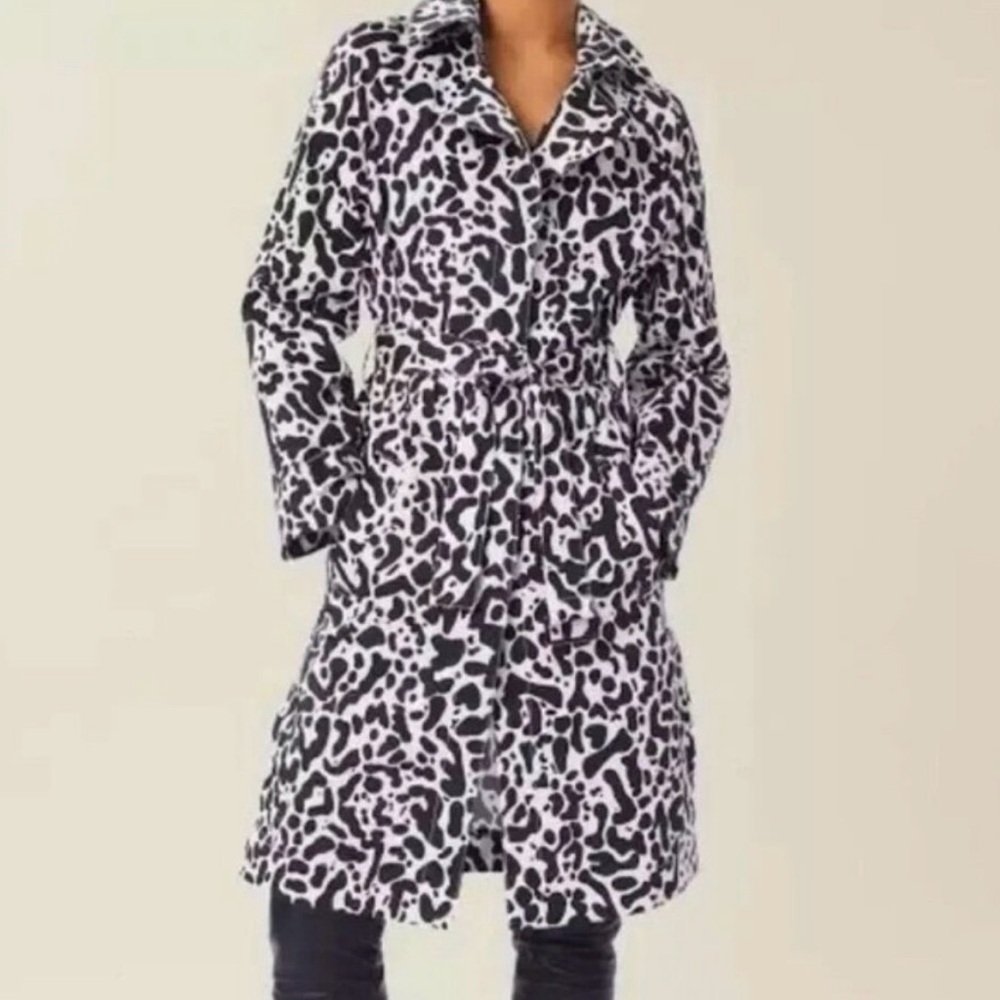 LITA by Ciara Stylish Black and White Animal Print Coat Size XL NWOT